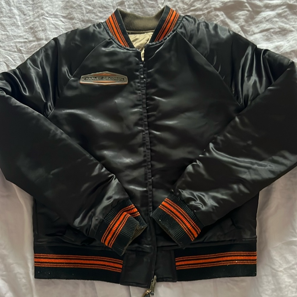 Vintage Reversible Harley Davidson Bomber